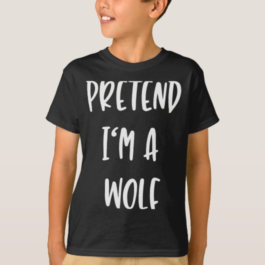 Pretend Im A Wolf Funny Lazy Halloween Party Costu T-Shirt (Vorderseite)