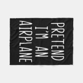 Pretend I'm An Airplane Costume Halloween Lazy Air Fleecedecke (Vorderseite (Horizontal))