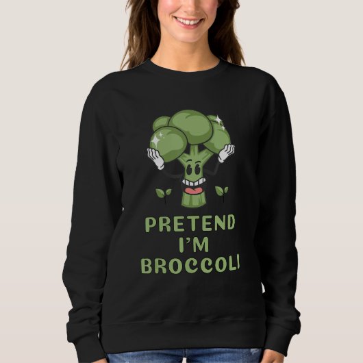Pretend I'm Broccoli Lazy Costume Halloween Party Sweatshirt (Vorderseite)