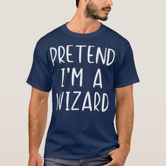 Pretend Wizard Kostüm Halloween Lazy Easy T-Shirt (Vorderseite)