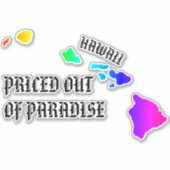 PRETIERT AUS PARADISE Hawaii Inseln Neon Rainbow Aufkleber (Vorderseite)