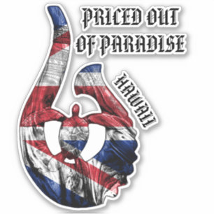 PRETIERT AUS PARADISE HI Honu Tribal Hook HI Flag Aufkleber