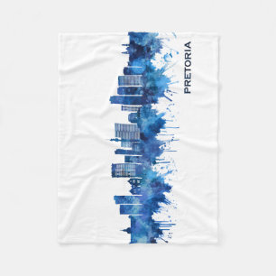 Pretoria South Africa Skyline Blue Fleecedecke