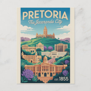 Pretoria Südafrika Retro-Reiseposter-Kunst Postkarte