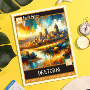 Pretoria, Südafrika Vintage-Gemälde Postkarte