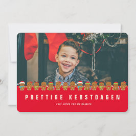 Prettige Kerstdagen Foto Gignerbread Mannen Krest Feiertagskarte