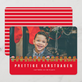 Prettige Kerstdagen Foto Gignerbread Mannen Krest Feiertagskarte