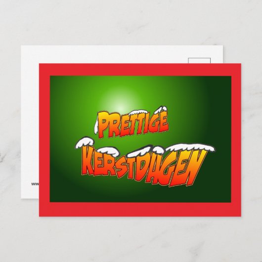 Prettige Kerstdagen Letters trifft Sneeuw Briefkaa Postkarte (Vorne/Hinten)