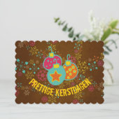 Prettige Kerstdagen Ornamente Feiertagskarte (Stehend Vorderseite)