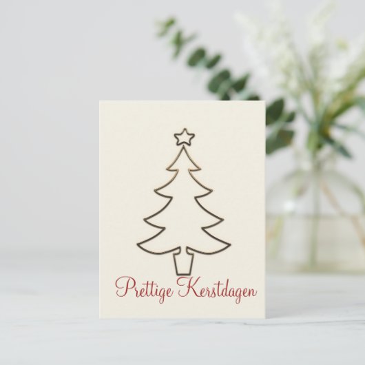 Prettige Kerstdagen Postkarte (Stehend Vorderseite)