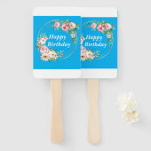 Prettty Pink & Gold Blume Set der Fans Fächer (Vorne und Hinten)