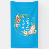 Prettty Pink & Gold Blume Wreath Banner (Vertikal)