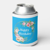 Prettty Pink & Gold Blume Wreath Cooler Dosenkühler (Kanne Vorderseite)