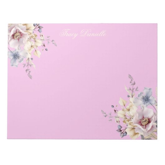 Prettty Pink Spring Floral Bouquet  Notizblock (Vorderseite)