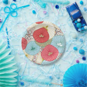 Pretty Abract Colorful Busy Floral Pattern Pappteller (Party)