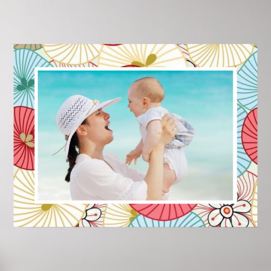 Pretty Abstract Colorful Busy Floral Custom Photo Poster (Vorne)