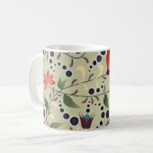 Pretty Abstract Flower Pattern on Sage Green Kaffeetasse (Vorderseite Links)