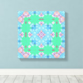 Pretty Abstract Home Wall Art blue and pink Leinwanddruck (Insitu (Holzboden))