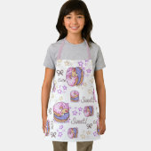 Pretty and cute watercolor donuts Purple kids Schürze (Insitu)