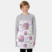 Pretty and cute watercolor donuts Purple kids Schürze (Getragen)