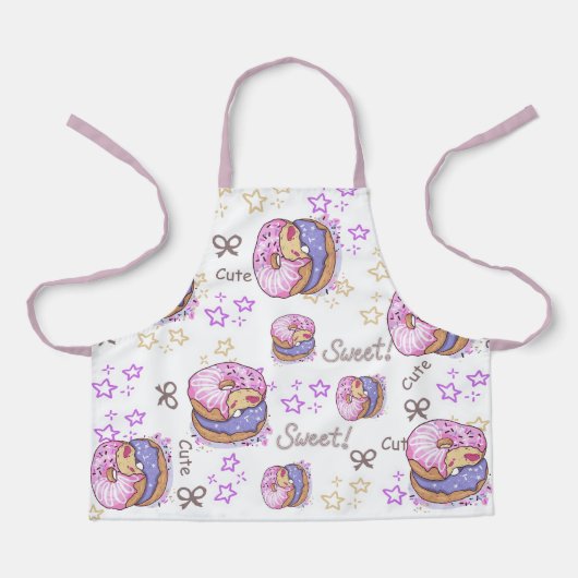 Pretty and cute watercolor donuts Purple kids Schürze (Vorderseite)
