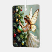 Pretty Angel Fairy Personalized Christmas Ornament Aus Metall (Vorderseite links)
