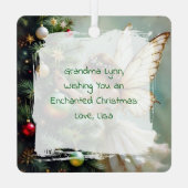Pretty Angel Fairy Personalized Christmas Ornament Aus Metall (Rückseite)