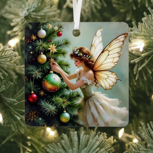 Pretty Angel Fairy Personalized Christmas Ornament Aus Metall (InSitu)