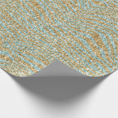 Pretty Aqua Mint Gold Glitter Zebra Print Geschenkpapier (Ecke)