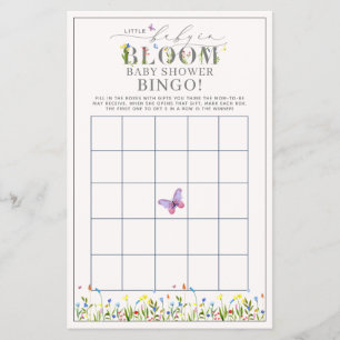 Pretty Baby in Bloom Wildflower Bingo Spiel Flyer