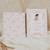 Pretty Ballerina Pink Bow Ribbon Ballet Birthday Einladung