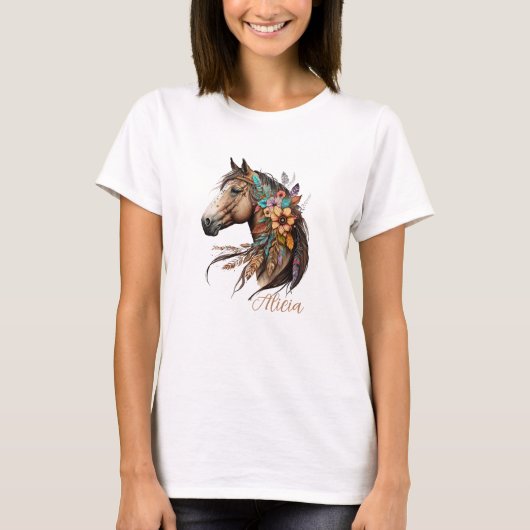 Pretty Bay Horse T-Shirt with Name (Vorderseite)