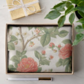 Pretty Bird and Butterflies with Peony Branches Seidenpapier (Geschenk)