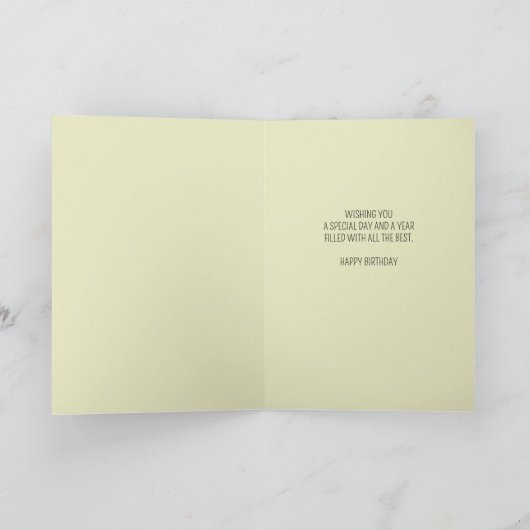 Pretty Birthday Card with Optional Custom Name Karte (Innenseite)