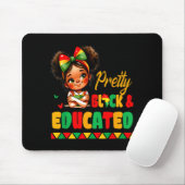Pretty Black & Educated African American Black Mousepad (Mit Mouse)