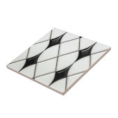 Pretty Black White Diamond Pattern Fliese (Seite)