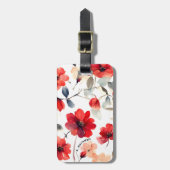 Pretty Blooming Red Blossoms Custom Floral Gepäckanhänger (Vorderseite vertikal)