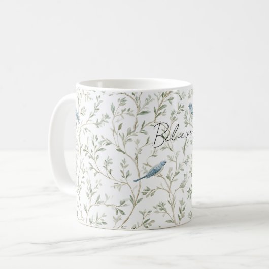 Pretty Blue Birds Believe  Kaffeetasse (Vorderseite Links)