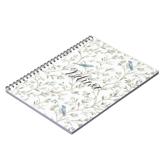 Pretty Blue Birds Believe Notizblock (Linke Seite)