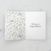 Pretty Blue Birds Birthday Karte (Innenseite)