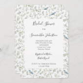 Pretty Blue Birds Dream Bridal Shower Einladung (Vorne/Hinten)