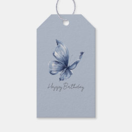 Pretty Blue Butterfly Birthday Geschenkanhänger