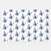 Pretty Blue Butterfly Birthday Geschenkpapier Set (Vorderseite 3)