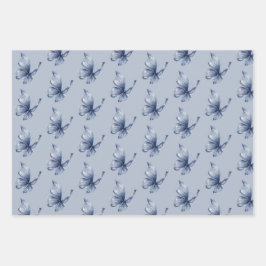 Pretty Blue Butterfly Birthday Geschenkpapier Set
