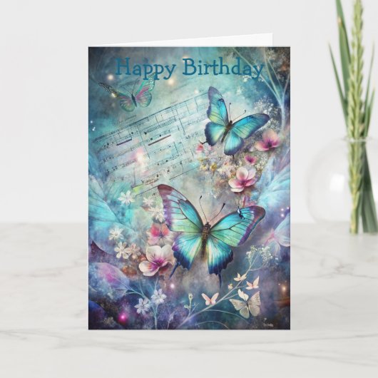 Pretty Blue Butterfly Karte (Vorderseite)