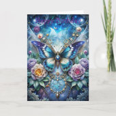 Pretty Blue Butterfly Karte (Vorderseite)