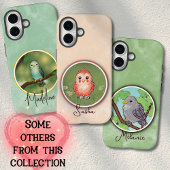 Pretty Blue Cute Bird Painting Custom Name Case-Mate iPhone Hülle