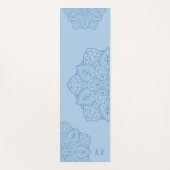 Pretty Blue Decorative Modern Mandala And Initials Yogamatte (Vorderseite)