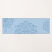 Pretty Blue Decorative Modern Mandala And Initials Yogamatte (Vorderseite (Horizontal))