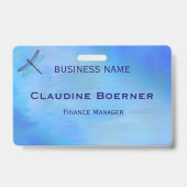 Pretty Blue Dragonfly Business Artist Crafter Ausweis (Rückseite)